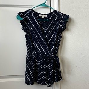 Women’s polka dot v neck top